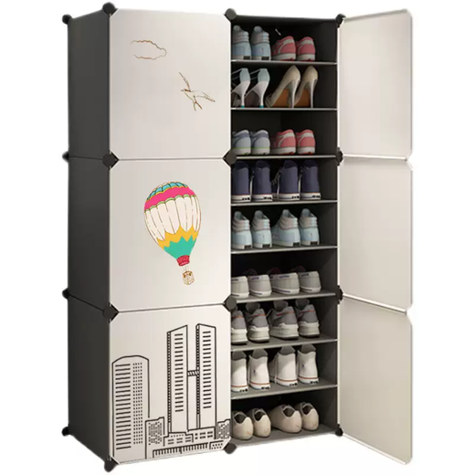 Yusenyi Shoe Storage Box Transparent Simple Shoe Box Door Large Capacity Rental Dormitory Shoe Cabinet Storage Artifact to Save Space 1 Column 8 Layers Buy and Get a Lock Card 40x30x45cm