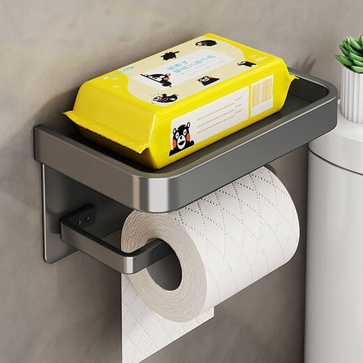 Shantou Lincun bathroom wall-mounted tissue box toilet punch-free paper box bathroom storage rack toilet paper roll holder black丨bathroom paper holder with cover