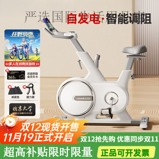 Lijiujia spinning bicycle fitness home model smart magnetically controlled bicycle indoor equipment silent wind chasing X self-generated - 8kg flywheel set - intelligent resistance adjustment - bold