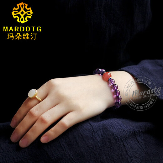 MARDOTG Brazilian Amethyst Bracelet Crystal Buddha Bead Bracelet Gift for Women