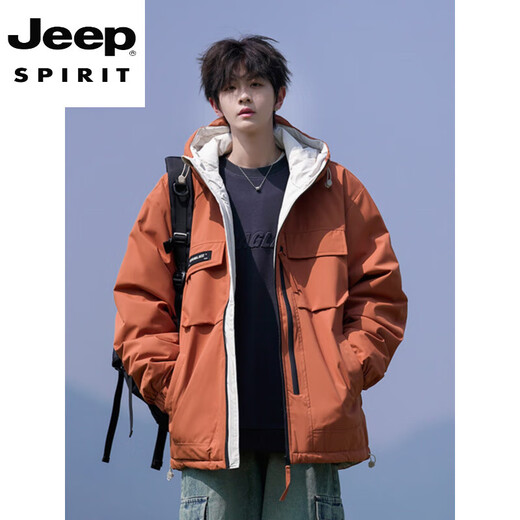 JEEP SPIRIT Daunenjacke Herren 2025 Winter American Plus Size Weiße Entendaunen Warme Daunenjacke mit Kapuze Schwarz 2XL