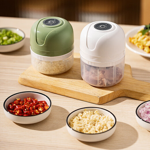 Modern housewife garlic artifact electric garlic pounder garlic grinder garlic grinder garlic press garlic grinder 23W basic model - green 100ml + two-leaf knife