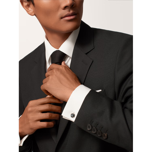 Cartier (Cartier) Santos de Cartier series sterling silver palladium plated cufflinks spinel