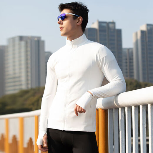 Running long-sleeved jacket for men and women, marathon cycling, multi-functional cuff top, fitness stand-up collar cardigan, sapphire blue reflective logo S S Boys 100-110 Jin Jin equals 0.5 kg Girls 80-100 Jin Jin equals 0.5 kg