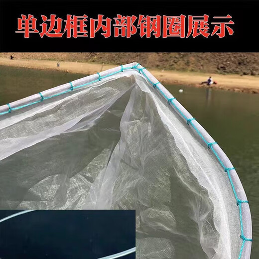 Ultra-dense eye 100 mesh wooden handle stainless steel fishing net copy fish net pocket fish net set fish dung fishing gear fish pond cleaning 30 cm handle square head double border