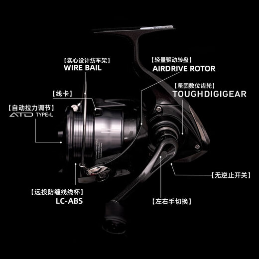 DAIWA 26 new CROSSFIRE LT spinning wheel, long-distance casting wheel, wire cup fishing wheel, fishing wheel 1000-XH (high speed ratio) left and right hand interchangeable type