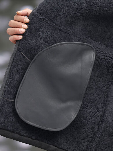 Yiwo Clothing New Original Ecological Fur One-piece Men's Genuine Leather Jacket Mid-Length Windbreaker Lapel Casual Warm Fur Jacket Winter Gray M 165M