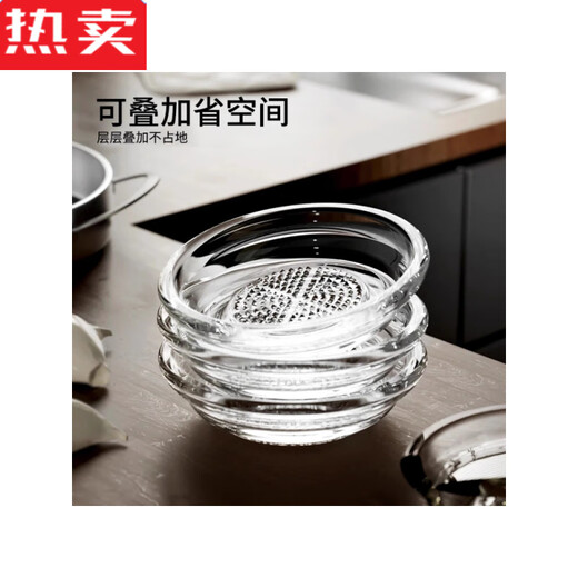 MZXM Japan imported high-quality glass garlic grinder household grinding disc grinding ginger garlic paste artifact grinding disc seasoning dish small ingredients thickened glass model / 2 pieces in one second to produce mud / delicate and soft
