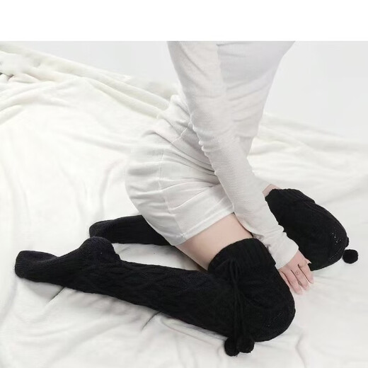 Warm autumn and winter knitted long-tube over-the-knee socks thickened socks with multiple styles optional woolen socks 2024 trendy rose red