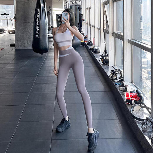 LI NING Li Ning Flagship Store Sports Color Matching High Waist Yoga Suit Running Sports Pilates Push Up Fitness Bra Quick Drying Black Bra S