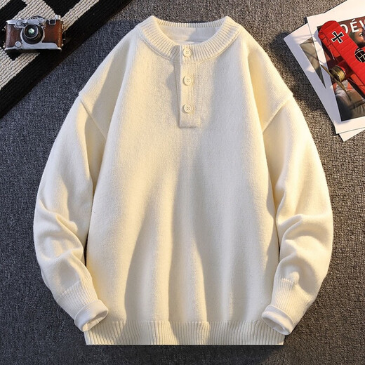 Red sweater for men in autumn and winter round neck animal year sweater Henry collar with soft waxy thick base SN5580 WE6313 light gray M105Jin Jin is equal to 0.5 kg or less, one size fits all