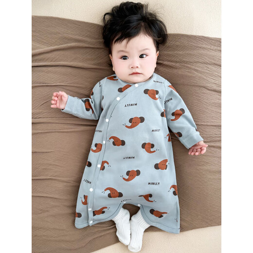 YEEHOO official store autumn and winter new purchase products baby sleeping bag, spring and autumn, pure cotton pajamas, baby pajamas, elephant 66 cm