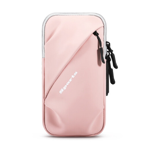 Running mobile phone arm bag, outdoor mobile phone bag, universal arm strap for men and women, sports mobile phone arm cover, pink and white