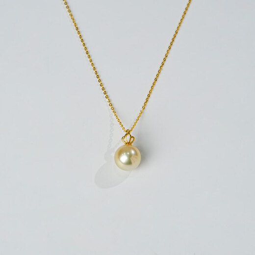 Zunding Pearl-Full body 18K seawater pearl, gold bead and diamond pendant (including chain) 10-11mm Diamond pendant 10-11mm