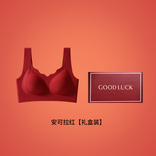 Modal Zodiac Year Red Underwear Ladies Set Gathered 2026 Year of the Horse Bride Wedding Seamless Bra Gift Box Set Letter Style Single Set + Gift Box + Socks L 100-115Jin Jin is equal to 0.5 kg