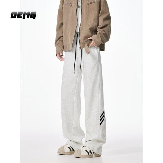 OEMG Three Stripes Casual Pants Men's 2025 Autumn New American Fashion Brand Heavy Sports Pants Loose Straight Navy Blue XL Recommended 110-130Jin Jin equals 0.5kg