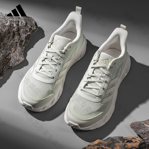 Adidas men's shoes white sneakers 2025 autumn new lightweight and comfortable casual shoes women's shoes mesh breathable running shoes JH9854 [official authentic SF Express] 36