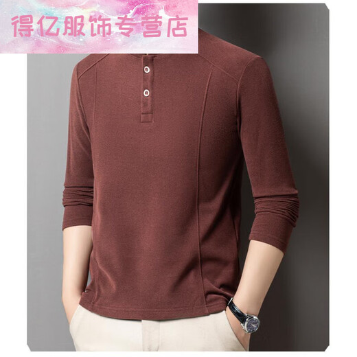 MR.DE Laicai clothing store men's long-sleeved sweatshirt autumn and winter new Henry collar velvet bottoming shirt fashionable and versatile men's black M (recommended weight 100-120Jin Jin equals 0.5 kg)