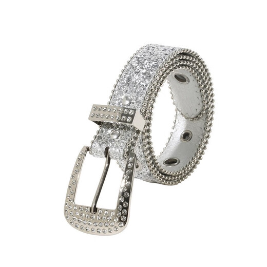 COSMICKISS belt women subculture diamond belt punk y2k hot girl millennium rhinestone versatile women's decorative jeans belt diamond white - one size