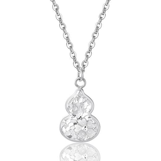 Wanfulong platinum earrings white gold PT950 pendant Fulu double gourd jewelry style birthday gift for girlfriend Ping An gourd pendant free s925 necklace 6.04g