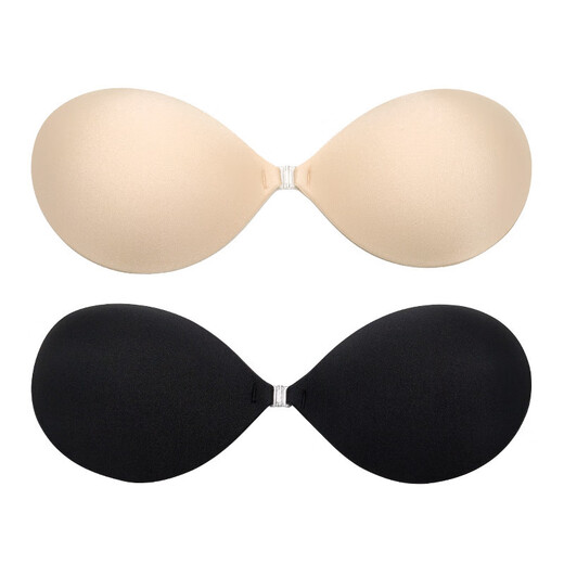 Newly launched Sbeauty muscle base breast patch, push-up support to absorb sweat and prevent sweating, invisible silicone latex patch, traceless round cup - black + PVC box A