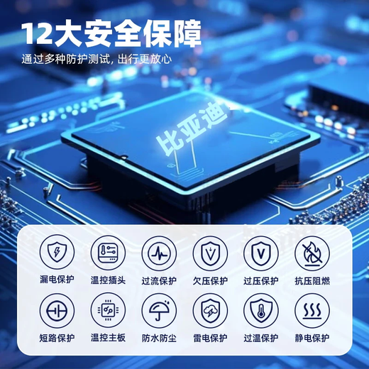 BYD car charger original portable charging gun new energy vehicle suitable for BYD Qin, Tang, Han, Song and Yuan seals original car charger 1.7KW/8A-5m-Xiaotou 4S store same model recommended