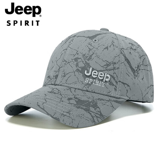 JEEP SPIRITJEEP Hat Men's Four Seasons Baseball Cap Thin Fishing Shade Sun Protection Sun Hat Men's Extended Brim Autumn and Winter Jeep White One Size