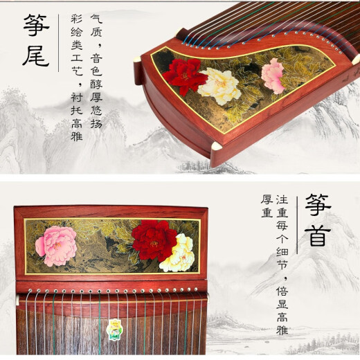 Dunhuang Brand Guzheng Performance de alta gama Guzheng Guzheng Qin Shanghai National Musical Instrument Factory 694pp Color nacional Agarwood