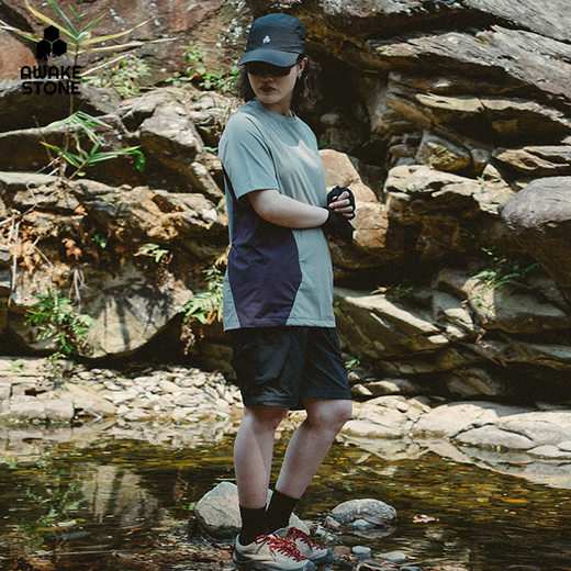 Xingshi fishing clothing summer men and women spring and summer casual short-sleeved round neck T-shirt quick-drying clothing breathable fishing road suit black 2XL