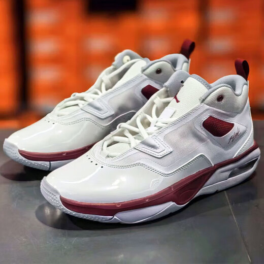 Nike Herren Herbst Neue Sneaker Jordan bleiben loyal 3 Luftpolsterpolsterung Praktische Basketballschuhe Freizeitschuhe FB1396-160/Weiß Red 42