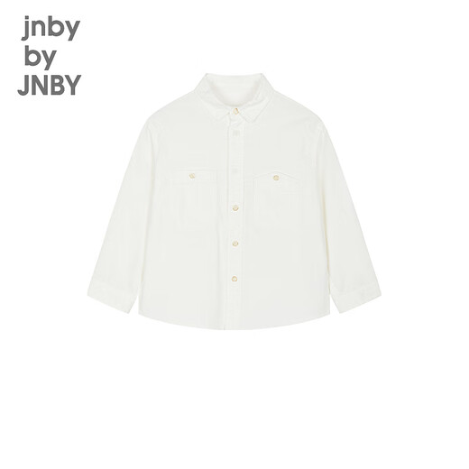Jnby by JNBY New Jiangnan Buyi children's clothing long-sleeved shirt H-shaped loose round neck casual 25 autumn boys 1P8212270 105/semi-bleached 110 cm