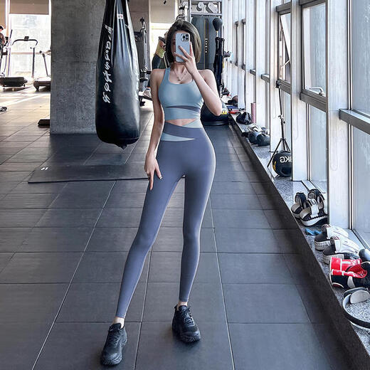 LI NING Li Ning Flagship Store Sports Color Matching High Waist Yoga Suit Running Sports Pilates Push Up Fitness Bra Quick Drying Black Bra S