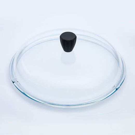 High borosilicate glass wok steamer tempered transparent glass pot lid household 242832cm black resin handle 24cm