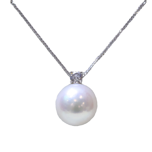 Pendant Freshwater Pearl 10-14mm Freshwater Edison Pearl Necklace Perfect Round Extremely Bright Micro S925 Silver Chopard Adjustable Chain 11-12mm x 45cm