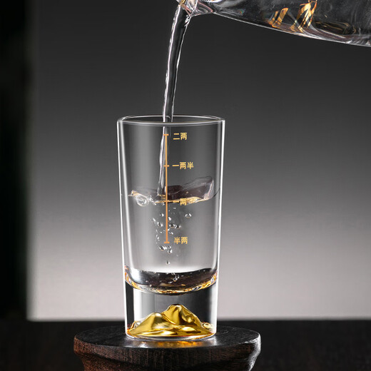 CRISTALGLASS Jinshan Erliang white wine glass with scale set household high-end glass wine glass 100ml wine dispenser wine set high-end diamond model with spout Jinshan Erliang cup 6 pieces