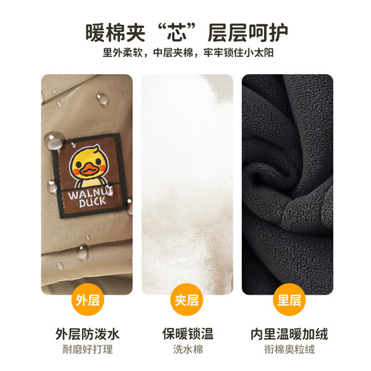 WALNUT DUCK Red New Year's Clothes Little Yellow Duck Winter Boys' Cotton Jackets Winter Boys' Clothes Warm, Versatile and Dirty Resistant