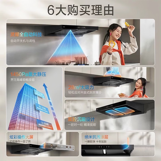 Boss (Robam) Fengshen E-Serie 28 m Gemini E1 Dunstabzugshaube, Oberseite, doppelte Ansaugung, großes Luftvolumen, Dunstabzugshaube, Haushalts-Dunstabzugshaube, Handwelle, intelligente Steuerung, Küchen-Dunstabzugshauben-Set, 1450 Pa, höchste Version, Dunstabzugshaube, Verbindungshaube + Erdgas 55B7A