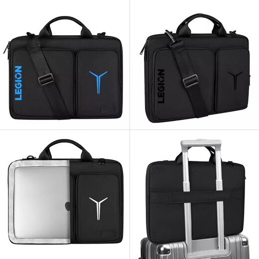 Suitable for Lenovo Savior R9000P laptop bag, portable men's and women's shoulder bag, shockproof gaming laptop bag, gray white, white label, 16 inches