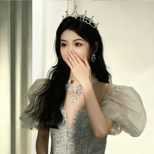 Bai Qixin's birthday crown, 18-year-old female tiara, tiara, crown hair accessories, high-end princess bride dress, wedding accessories, baroque Korean crown