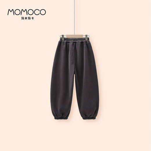 Mami Maca (MOMOCO) sweatpants for boys and girls, winter velvet thick children's knitted sweatpants 20 dark gray (boys) 130