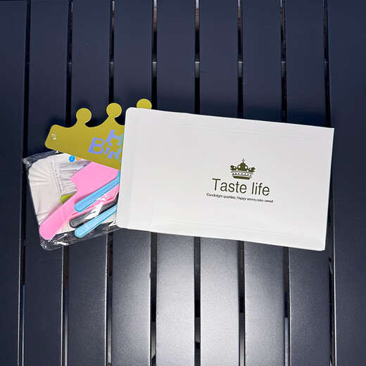 Babic birthday cake tableware with cap, fork and spoon set disposable cake knife, fork, plate and dish birthday candle set