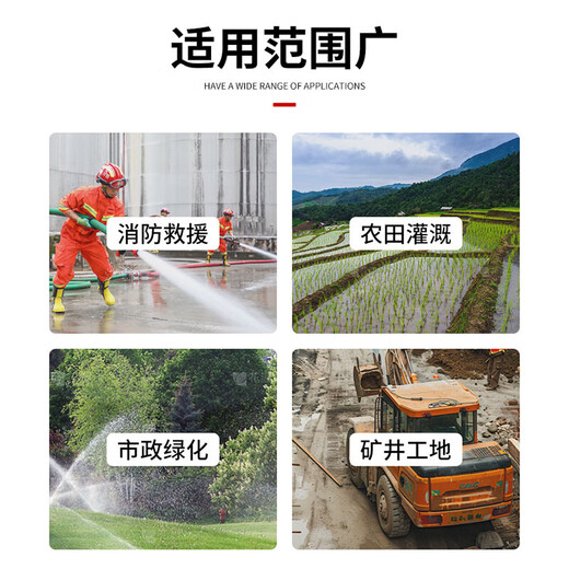 Jingxi Selection 65 type 2.5-inch national standard fire hose double-layer thickened polyester filament hose medium and high pressure fire certification fire hose plus internal buckle interface plus DC water gun 20-65-20 meters (water hose + internal buckle + DC water gun)