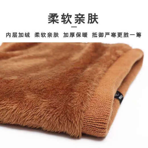 Xunliba scarf winter men's warm neck scarf women's velvet thickened cold mask cycling windproof face and neck scarf knitted velvet scarf black