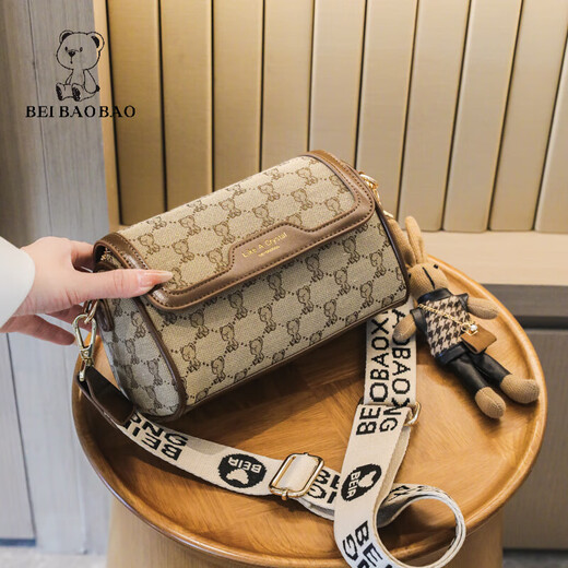 北包包小包包女新款时尚斜挎包休闲百搭枕头包单肩送挂件生日礼物送女友 卡其色 其它单肩/斜挎包