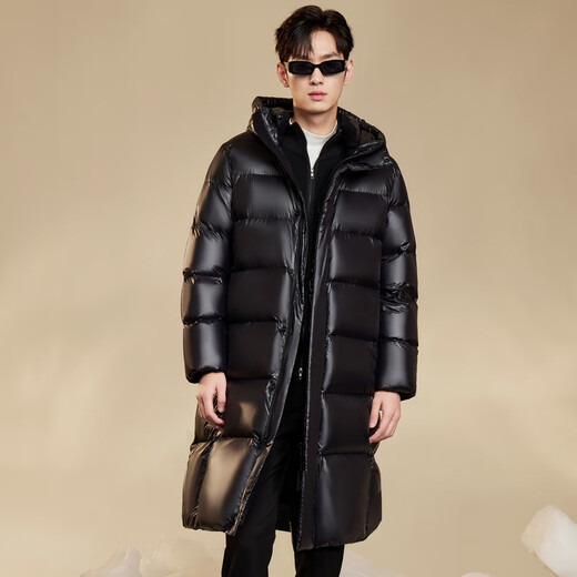 Flying in the Snow Obsidian Goose Down Cheng Yi recommends the new H version thickened hooded goose down jacket down jacket