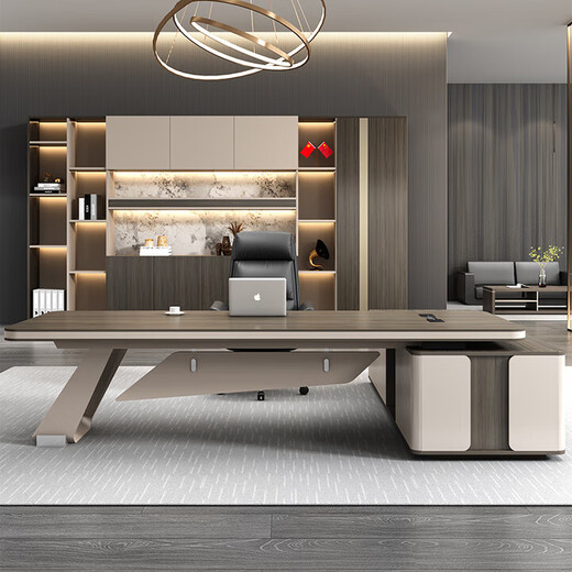 Light luxury boss desk office desk simple modern chairman president desk executive desk manager office desk and chair combination 1.8 meters boss desk