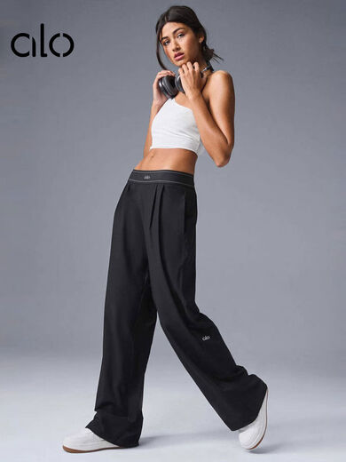 Pilates Yoga Pants Women's High Waist Loose Casual Fitness Pants Outdoor Running Sports Pants Outer Wear Blue S S