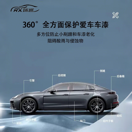 Ruixun Invisible Car Cover Full Car Film Cover TPU Car Transparent Protective Film Repair Scratches Installation Included 8MIL-Luxury Model Ten Year Warranty Construction Included