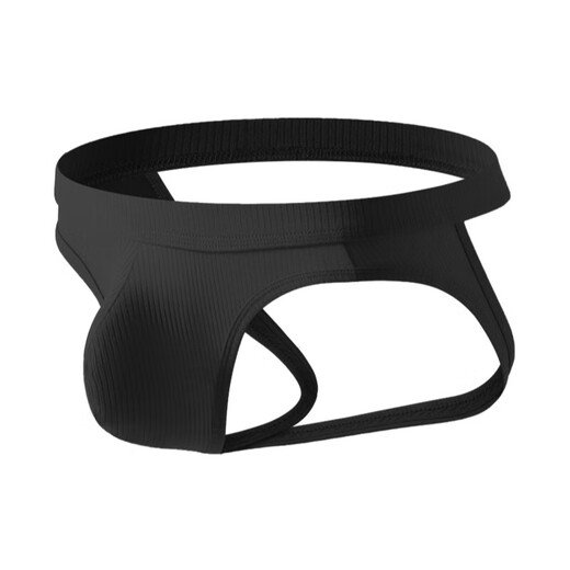 Victoria's Secret Emilysa Men's Threaded Comfortable Double Butt Breathable Sexy Low Waist Youth Summer U Pouch Back Empty Butt Lifting Thong 2321SD (Pink Black Gray) S 90-110Jin Jin is equal to 0.5 kg