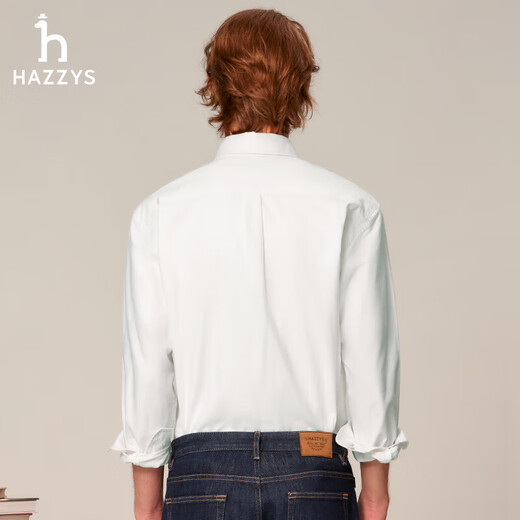 HAZZYS Men's Oxford Long Sleeve Shirt ASCZK1BCI46 Beige OW 175/96A48